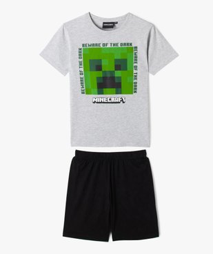 Pyjashort bicolore avec motif jeu vidéo garçon - Minecraft vue1 - MINECRAFT - GEMO