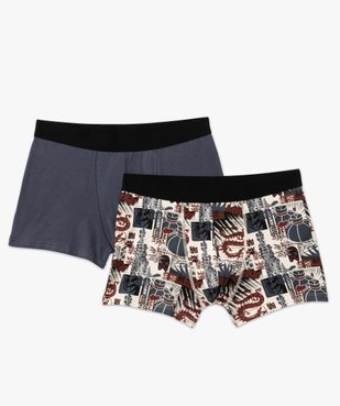 Boxer en coton stretch à motifs homme (lot de 2) vue5 - GEMO 4G HOMME - GEMO