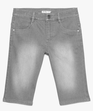 Bermuda garçon slim en denim délavé extensible vue1 - GEMO (JUNIOR) - GEMO