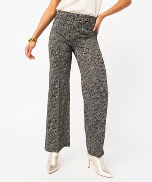 Pantalon droit à pli en maille extensible femme vue2 - GEMO(FEMME PAP) - GEMO