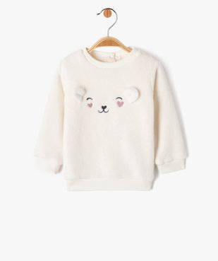 Sweat en maille peluche avec motif brodé bébé fille vue1 - GEMO(BEBE DEBT) - GEMO