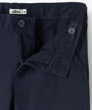 Pantalon garçon chino uni à revers vue3 - GEMO 4G GARCON - GEMO