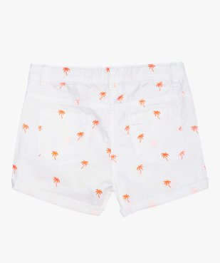 Short fille en coton extensible avec revers vue3 - GEMO (ENFANT) - GEMO