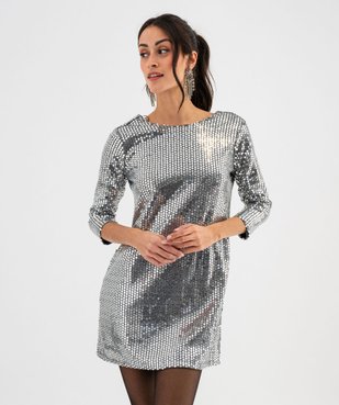 Robe à sequins recto verso à manches 3/4 femme vue2 - GEMO(FEMME PAP) - GEMO