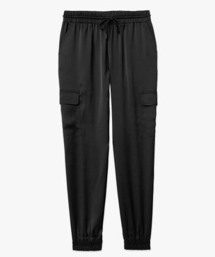 Pantalon cargo en satin à taille élastiquée femme vue4 - GEMO(FEMME PAP) - GEMO