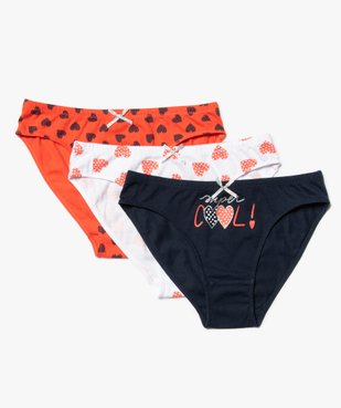 Culottes fille imprimées avec nœud pailleté (lot de 3) vue1 - GEMO 4G FILLE - GEMO