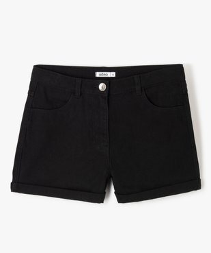 Short fille en toile colorée à revers cousus vue1 - GEMO (JUNIOR) - GEMO