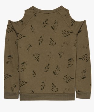 Sweat fille avec épaules dénudées et motifs fleuris vue2 - GEMO (JUNIOR) - GEMO