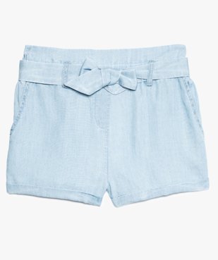 Short fille en Lyocell avec ceinture à nouer vue1 - GEMO (JUNIOR) - GEMO