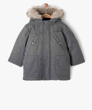 Manteau à capuche doublé peluche bébé garçon - LuluCastagnette vue1 - LULUCASTAGNETTE - GEMO