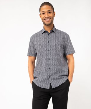 Chemise manches courtes coupe regular à motifs homme vue1 - GEMO (HOMME) - GEMO