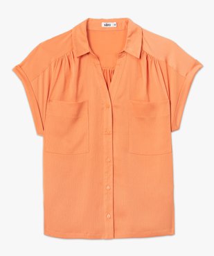 Chemise femme à manches courtes en matière satinée vue4 - GEMO(FEMME PAP) - GEMO