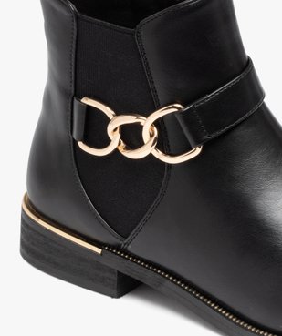 Boots femme unies à talon plat et chaine métallique vue6 - GEMO (CASUAL) - GEMO