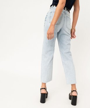 Jean délavé coupe cropped straight taille haute femme vue3 - GEMO(FEMME PAP) - GEMO