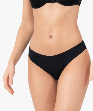 Tanga sans coutures en microfibre et dentelle femme (lot de 2) vue1 - GEMO 4G FEMME - GEMO