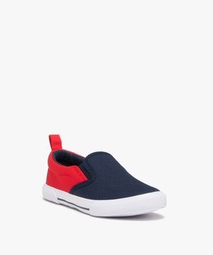 Slip-on garçon en toile bicolore avec col élastiqué vue2 - GEMO (ENFANT) - GEMO