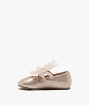 Ballerines bébé fille unies à paillettes avec noeud en tulle fantaisie vue3 - GEMO(BEBE DEBT) - GEMO