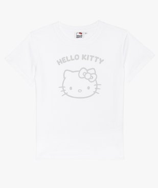 Tee-shirt fille à manches courtes et coupe large - Hello Kitty à motif brillant vue1 - HELLO KITTY - GEMO