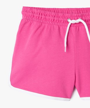 Short en maille avec biais contrastants fille vue2 - GEMO 4G FILLE - GEMO