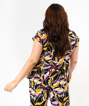 Blouse imprimée à manches courtes femme grande taille vue3 - GEMO (G TAILLE) - GEMO