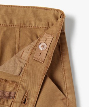 Pantalon garçon chino uni à revers vue3 - GEMO 4G GARCON - GEMO