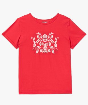 Tee-shirt manches courtes avec motif brodé femme vue4 - GEMO(FEMME PAP) - GEMO