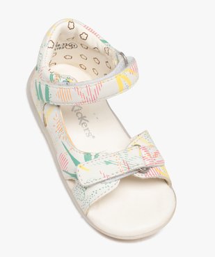 Sandales bébé fille en cuir à motifs avec brides à scratch - Kickers vue5 - KICKERS - GEMO