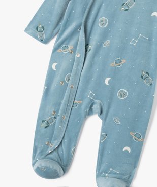 Pyjama en velours dors-bien motifs cosmiques bébé vue2 - GEMO 4G BEBE - GEMO