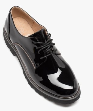 Derbies femme vernis à semelle crantée et lacets ronds vue5 - GEMO 4G FEMME - GEMO