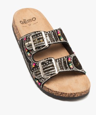 Mules femme avec brides à boucle en perles et strass  vue5 - GEMO (CASUAL) - GEMO