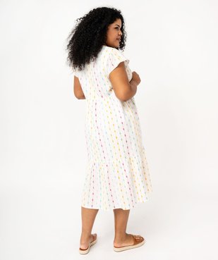 Robe grande taille à manches courtes et broderies femme vue3 - GEMO (G TAILLE) - GEMO