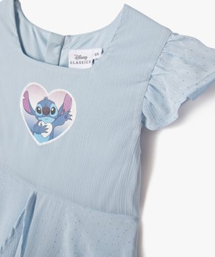 Robe longue à manches courtes en voile et paillettes fille - Stitch vue3 - LILO & STITCH - GEMO