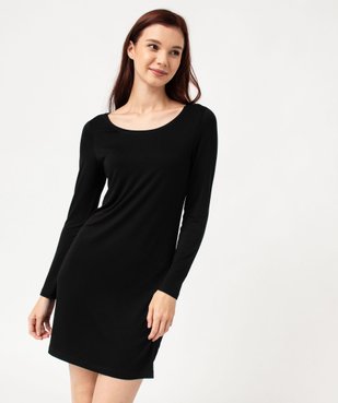 Chemise de nuit à manches longues femme vue2 - GEMO 4G FEMME - GEMO