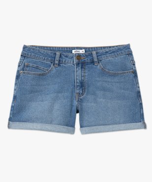 Short en jean avec revers cousus femme vue4 - GEMO 4G FEMME - GEMO