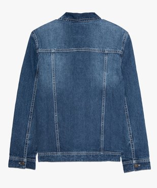 Veste en jean garçon avec surpiqûres contrastantes vue4 - GEMO (JUNIOR) - GEMO