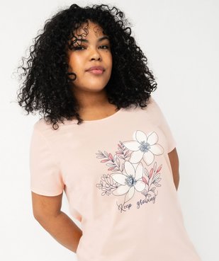 Chemise de nuit à manches courtes avec motifs femme grande taille vue2 - GEMO 4G FEMME - GEMO