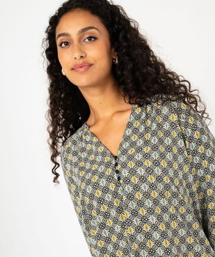 Blouse fluide imprimée à manches 3/4 femme vue2 - GEMO 4G FEMME - GEMO