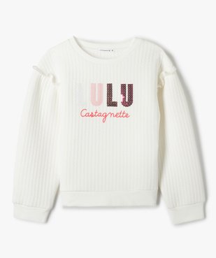 Sweat fille avec motif pailleté et volants sur les épaules - LuluCastagnette vue1 - LULUCASTAGNETTE - GEMO