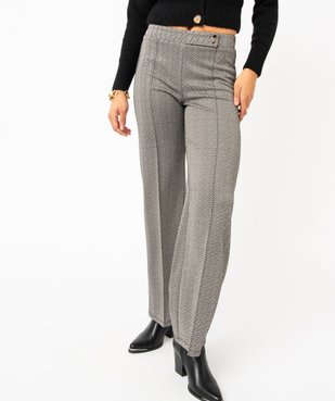 Pantalon droit à pli en maille extensible femme vue1 - GEMO(FEMME PAP) - GEMO