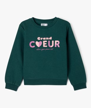 Sweat molletonné avec motif girly fille vue1 - GEMO 4G FILLE - GEMO