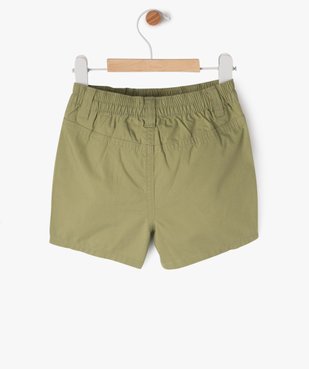 Short en toile de coton avec ceinture élastique bébé garçon vue3 - GEMO 4G BEBE - GEMO