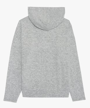 Sweat fille en maille tricot chiné à capuche et rayures vue2 - GEMO (JUNIOR) - GEMO