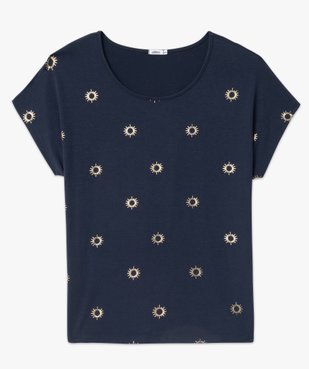 Tee-shirt femme grande taille à manches courtes avec motifs vue4 - GEMO (G TAILLE) - GEMO