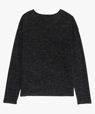 Pull fille en maille fine avec inscription sur l'avant vue3 - GEMO (JUNIOR) - GEMO