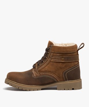 Boots homme mid-cut unies fourrées Sherpa vue3 - GEMO (CASUAL) - GEMO