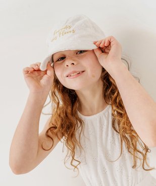 Casquette en coton avec broderie anglaise fille vue1 - GEMO (ENFANT) - GEMO