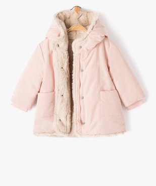 Blouson à capuche doublure fourrure imitation bébé fille vue2 - GEMO 4G BEBE - GEMO