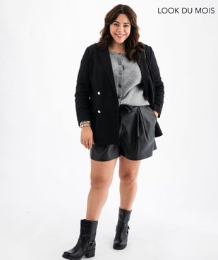 Ensemble trois pièces blazer, gilet et short pour femme grande taille  - GEMO