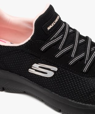 Baskets femme unies en mesh et à lacets élastiques Puregenius - Skechers vue6 - SKECHERS - GEMO