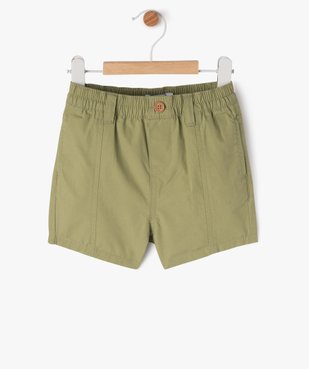 Short en toile de coton avec ceinture élastique bébé garçon vue1 - GEMO 4G BEBE - GEMO